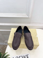 THE ROW 26S MOCCASIN LOAFERS 20MM IN BROWN CALFSKIN