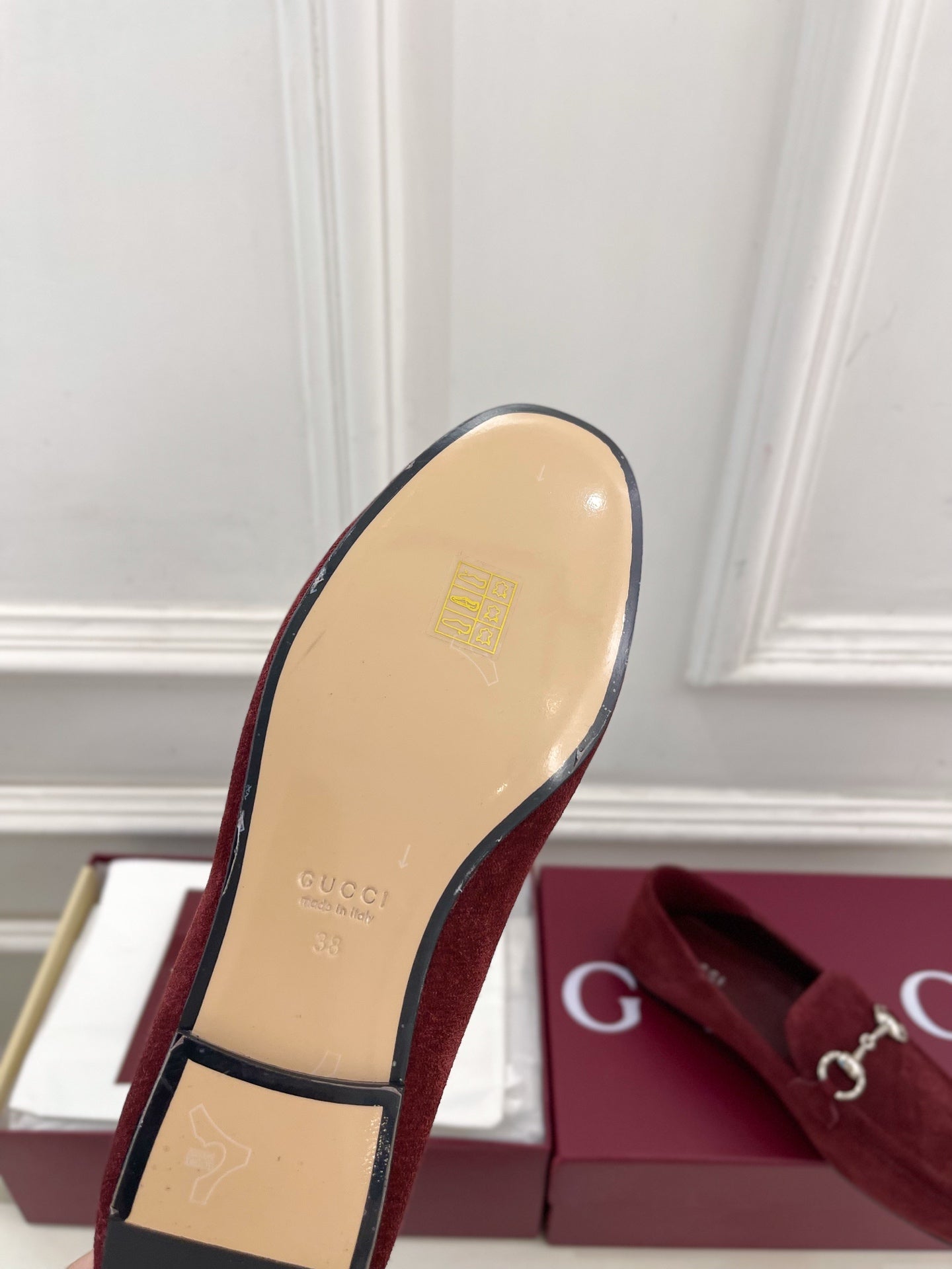 GUCCI 26S LOAFERS MM IN DARK RED SUEDE WITH SILVER HARDWARE