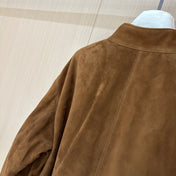HERMES 25S CAMEL HAIR LEATHER JACKET 249