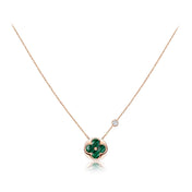 SUN PEDANT PINK GOLD 1 DIAMOND NECKLACE