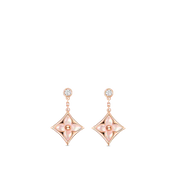 DOUBLE STAR PINK GOLD MOP DROP EARRINGS
