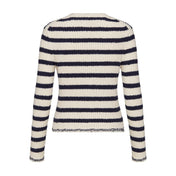 Striped knitted Beige Black Cardigan