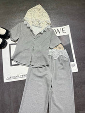 CELINE 26S LACE DETAIL HOODIE & PANTS SET 355