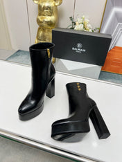 BALMAIN 26S BOOTS 135 MM IN BLACK CALFSKIN