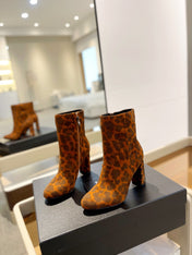 SL HONORÉ BOOTIES LEOPARD BRICK SUEDE