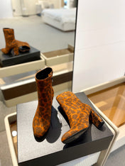 SL HONORÉ BOOTIES LEOPARD BRICK SUEDE