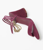 SANDALS BURGUNDY SUEDE CALFSKIN