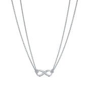 SILVER INFINITY DOUBLE CHAIN NECKLACE