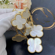 CLOVER WHITE MOP 4 MOTIFS GOLD