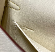 HM KELLY MINI 20 WHITE YELLOW BROWN EPSOM SILVER HARDWARE
