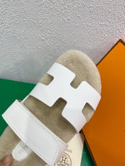 Chypre Sandal White shearling insole White goatskin lining