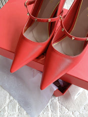 Rockstud Straps Pump 90mm Red