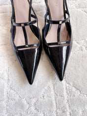 2 Rockstud Slingback 65mm Shiny Black